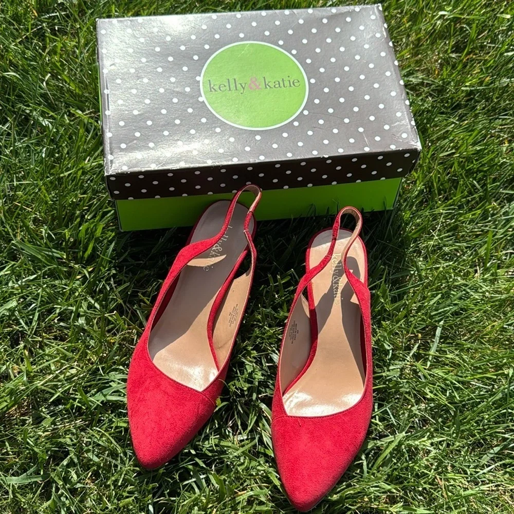 Kelly & Katie Red Suede Women's Shoes
